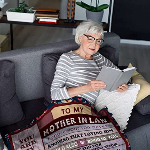 Mother in Law Gifts from Daughter in Law Throw Blanket 60"x50" - Mother’s Day Birthday Gifts for Mother in Law - Mother in Law Gifts from Daughter in Law Blankets for Bed Sofa
