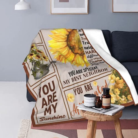 to Neighbor Blankets, Neighbor Blankets, Gifts for Neighbor, Moving Away Farewell Goodbye Gift, Super Soft Flannel Fleece Throw Blankets 50x60 inches