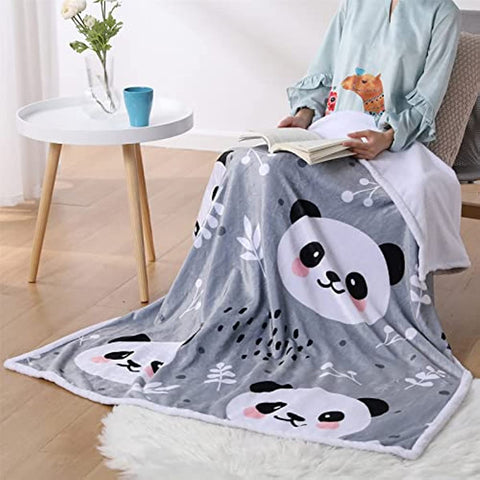 Panda Throw Blanket Cartoon Pandas Pattern Lightweight Flannel Throw Blanket for Bed Sofa Travel Kids Girls Boys Adults Gifts for Panda Lovers (Panda 8, (50" X 60")