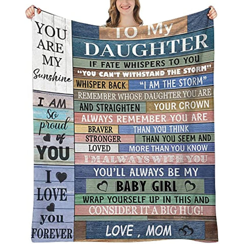 Daughter Gifts for Daughter Blanket, Daughter Gift from Mom, Birthday Gifts for Daughter, Daughter Gifts for Birthday Graduation, Daughter Throw Blanket 60"x 50"