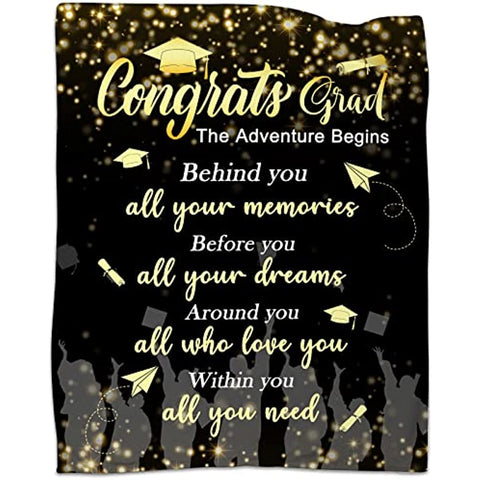 Graduation Gifts 2023 for Her Him Congrats Grad Gift Throw Blanket 50x60 Inch for Graduated Women Men Congratulations Graduation Party Supplies Graduation Ceremony Gift Birthday Gifts