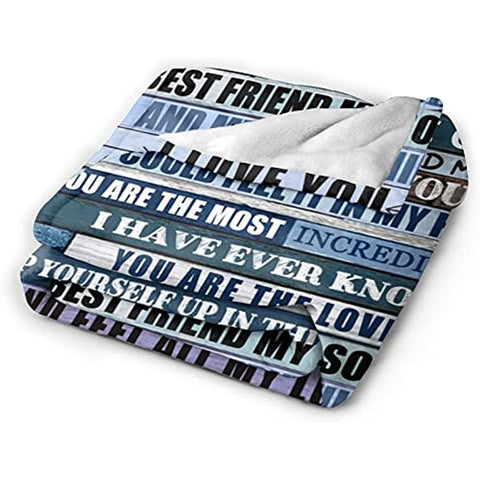 To My Husband Blanket from Wife Throw Letter Blankets for Couch Sofa Bed Warm Flannel Positive Encourage Throws Anniversary Birthday 50X60 Inch