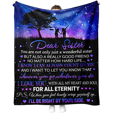 Sisters Gifts from Sister Mothers Day Birthday Gifts for Sister Throw Blanket Sister in Law Gifts Ideas Warm Lightweight Blanket for Bedding Sofa