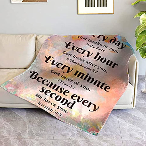 Christian Gifts for Women, Religious Gifts for Women Bible Blanket with Inspirational Thoughts and Prayers-Scripture Blanket Catholic Gifts Birthday Gifts Spiritual Gifts for Women 40"X 50"