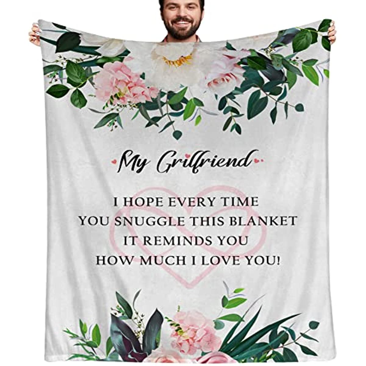 To My Girlfriend Blanket from Boyfriend Girlfriend Birthday Gifts I Love You Gifts for Her Romantic Anniversary Christmas Valentines Gift Soft Throw Blanket for Bed Sofa Couch 60x50in