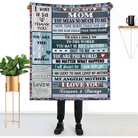 Gifts for Mom from Daughter, Mom Blanket from Daughter 50''x60'', Mom Gifts, Mothers Day Birthday Gifts for Mom Soft Cozy Flannel Throw Blanket Mom Birthday Gifts Blanket for Mom
