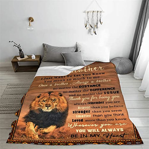 To Brother Throw Blanket Brother Gifts Birthday Christmas for Travel Sofa Couch Bed 50"x60"