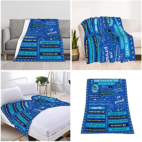 Gifts for Brother Fathers Day Blanket - Brother Gifts from Sister - Brother Gifts - Gifts for Brother Adult - Brother Birthday Gift - Big Brother Gift Throw Blankets 60x50 Inch