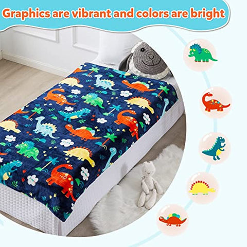 Dinosaur Blanket for Boys, Dinosaur Toddler Blanket for Boys and Girls, Cute Dinosaur Blankets for Kids, Toddler Boys Blanket Soft Dinosaur Fleece Kids Throw Blanket for Toddler (50x60 inch)