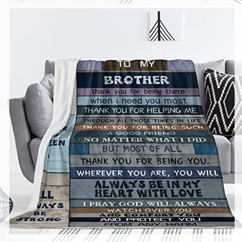 Gift for Brother Blanket - Brother Gifts from Sister - Brother Sister Gift - Gifts for a Brother - Big Brother Gift - Gifts for Brother Adult Birthday,Graduation, for Brother from Brother 60x50in
