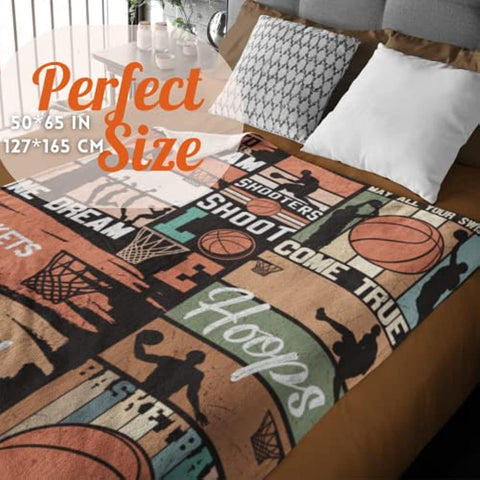 Basketball Blanket, Basketball Gifts, Basketball is My Favorite Season, Gift for Basketball Lovers, Basketball Coach, Basketball Mom, Dad, Daughter, Teens, Soft Throw Blanket 50"x65"…