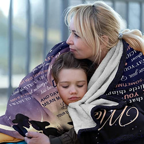 to My Mom Blanket from Daughter - Meaningful Gifts for Mom 60"x50", Fleece Throw Blankets Birthday Gifts for Women - Mom Gifts Ideas from Kids for Her Birthday, Mothers Day or Christmas