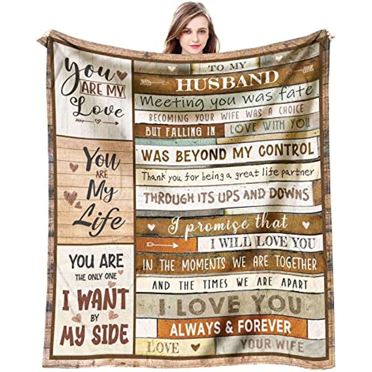 Gifts for Husband Husband Fathers Day Birthday Gift - Wedding Anniversary Romantic Gifts for Him - Husband Gifts from Wife - to My Husband Gifts Throw Blanket 60 x 50 inch