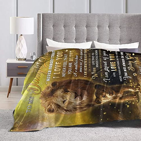 to My Daughter Blanket Gifts from Dad Blanket for Daughter Flannel Blanket for Birthday Anniversary Graduation Couch Sofa Bedroom 50"x60"