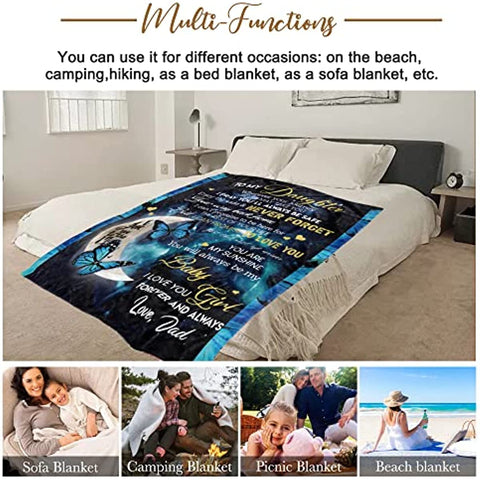 Mothers Day Birthday Gifts for Daughter Adult,Daughter Gifts from Dad Daughter Blanket for Mother's Day Birthday Anniversary Wedding 60X50