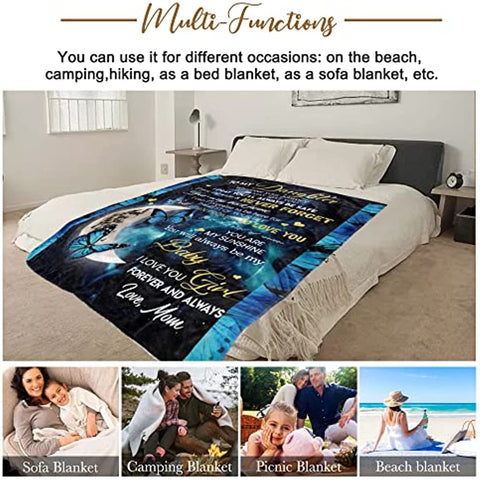 Daughter Gift from Mom-Mothers Day Birthday Gifts for Daughter Adult, Daughter Blanket from Mom-Mother's Day Wedding Anniversary Daughter Gifts 60X50