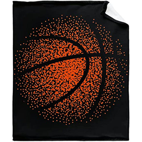 Basketball Blanket Sport Throw Blanket, Good Basketball Gift Choice, Flannel Soft and Comfortable, Suitable for Sofa, Living Room, Bedroom, 50" x 40" for Kid