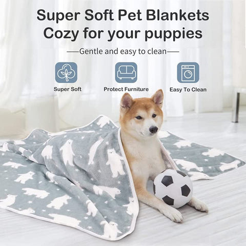 1 Pack 3 Puppy Blanket for Pet Cushion Medium Dog Cat Bed Fluffy Fleece Throw Dog Blankets Super Soft Cute Pet Blanket Cover for Bed,Kennel,Sofa (30 * 20inch)