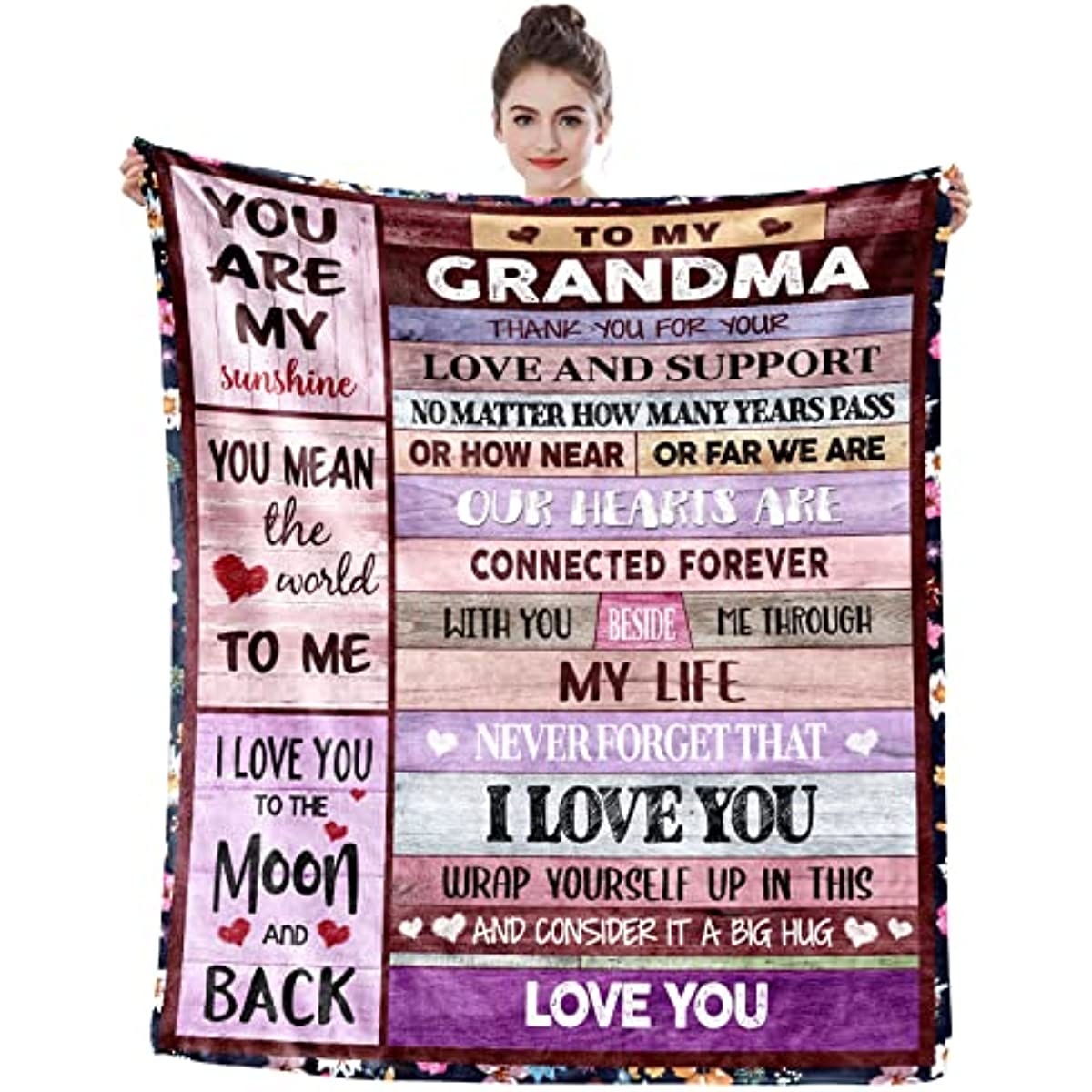Gifts for Grandma Blanket Mother's Day Birthday from Grandchildren Great Nana Retirement Gift Super Soft Light Weight Couch Bed Christmas Throw Blanket 60'' x 50''