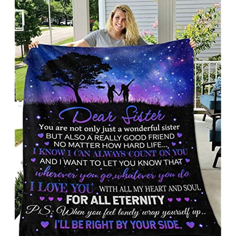 Sisters Gifts from Sister Mothers Day Birthday Gifts for Sister Throw Blanket Sister in Law Gifts Ideas Warm Lightweight Blanket for Bedding Sofa