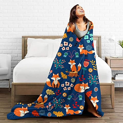 Blanket Flower Soft Comfy Throw Blanket Flannel Fleece Blankets for Bedding Sofa Living Room Kids Adults Boys Girls Gifts 50"X40"