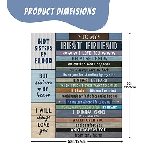 Best Friends Blankets for Women - Gifts for Best Friends - Bestie Gifts for Women - to My Best Friend Blanket - Friendship Blanket Gifts for Women - Best Friends Birthday Gifts Throw Blanket 60"x 50"