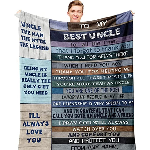 Best Uncle Gifts, Uncle Gifts from Niece and Nephew, Funcle Gifts, Gifts for Uncles from Nieces, Best Uncle Ever Gift for New Uncle, Uncle Birthday Gifts Throws Blankets 60x50in