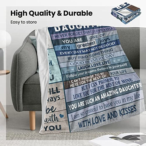 To My Daughter Gifts Blanket 60"x50" - Daughter Gifts from Mom/Dad Blankets - Gifts for Grown Daughter - Daughter Gifts from Mother/Father - Mothers Day Birthday Gift Ideas for Daughter