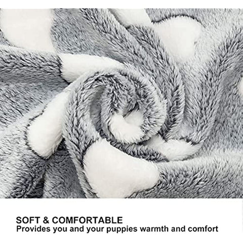 1 Pack 3 Puppy Blankets Super Soft Warm Sleep Mat Grey Cute Print Blanket Fluffy Fleece Pet Blanket Flannel Throw Dog Blankets for Small Dogs Puppy Dogs Fluffy Cats,Star&Bone&Love-Small(23"x15")