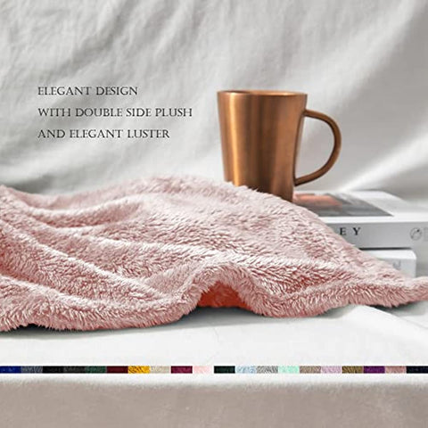 Plush Extra Large Fleece Throw Blanket for Couch,Bed and Sofa (50x70 inches, Dusty Pink) Soft, Warm, Lightweight
