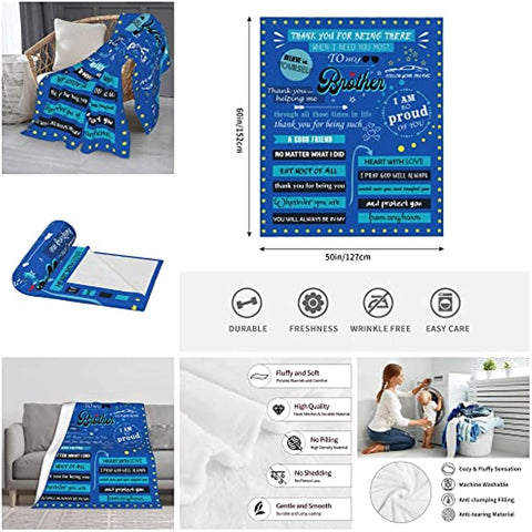 Gifts for Brother Fathers Day Blanket - Brother Gifts from Sister - Brother Gifts - Gifts for Brother Adult - Brother Birthday Gift - Big Brother Gift Throw Blankets 60x50 Inch