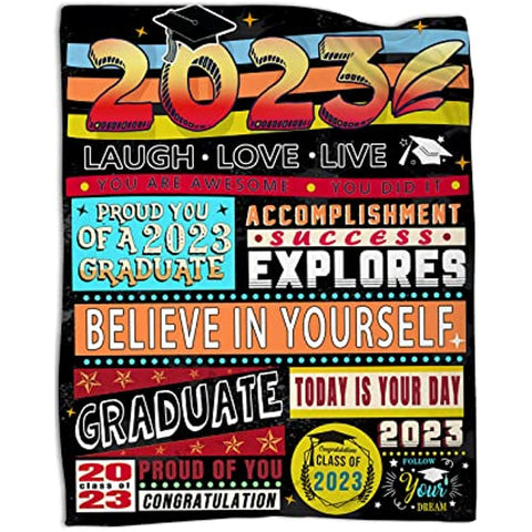 Masters Degree Graduation Gifts Blanket for Class of 2023 Senior of 2023 Graduation Blanket Throws for Daughter Granddaughter and Student 50" x60''