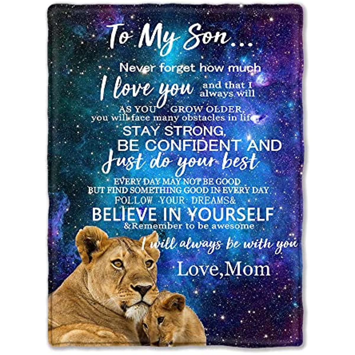 Birthday Gift to My Son Blanket from Mom Soft Cozy Flannel Throw Blankets for Christmas Thanksgiving Halloween 50"X40"