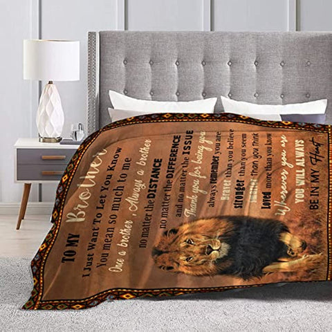 To Brother Throw Blanket Brother Gifts Birthday Christmas for Travel Sofa Couch Bed 50"x60"