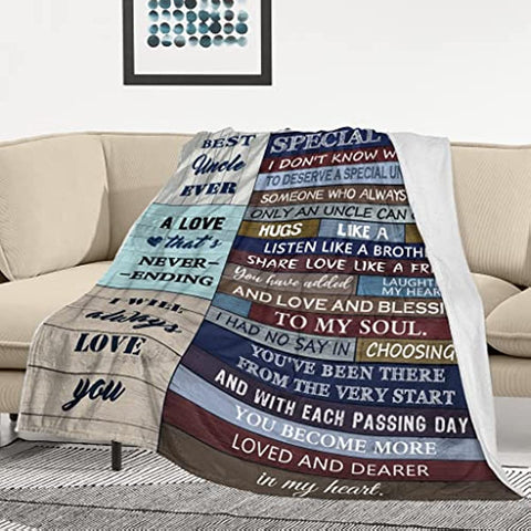 Uncle Gifts Blanket - Best Uncle Gifts - Gifts for Uncle - Uncle Gifts from Niece and Nephew - Uncle Birthday Gifts - Gifts for Uncles from Nieces - Best Uncle Ever Gift Ideas Blankets 60"x50"