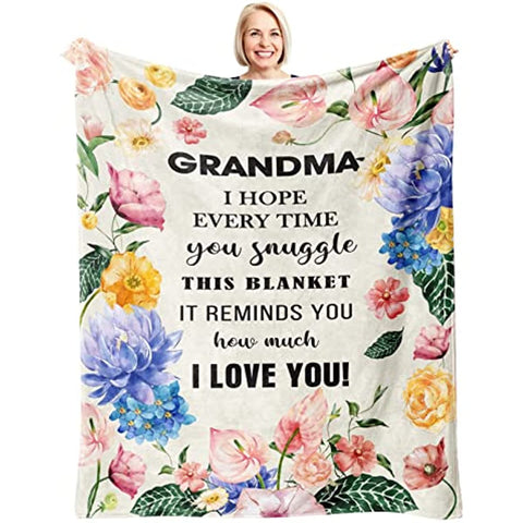 Grandma Gifts Blanket 60’’x50’’, Best Gifts for Grandma, Great Grandma Birthday Gifts, Grandma Gifts from Grandchildren, Gigi Gifts for Grandma, Nana Gifts, to My Grandmother Gift Ideas