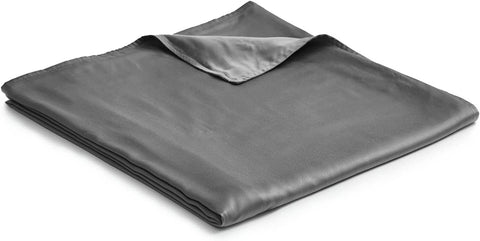 Cooling Bamboo & Cozy Velvet Dual-Sided Duvet for Weighted Blankets (80''x87'') - Blue Grey Print