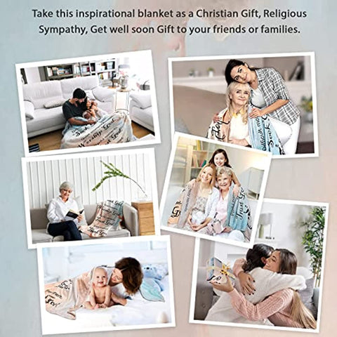 Healing Throw Blanket with Inspirational Thoughts and Prayers- Religious Soft Throw Blanket Inspirational Blankets and Throws 40x50 Inch Throw Blankets Perfect Caring Gift for Women Men