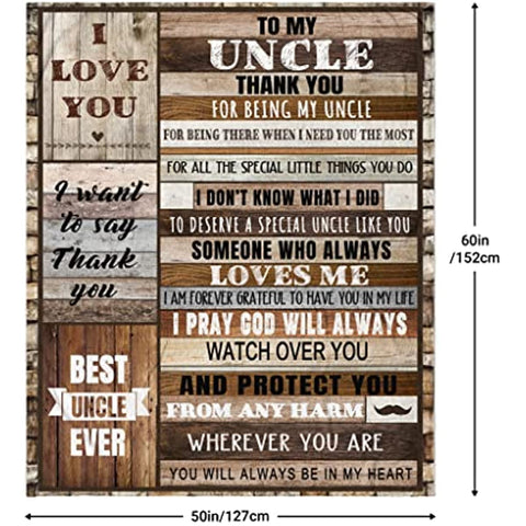 Uncle Gifts from Niece, Uncle Blanket Gift 50''x60'', Best Uncle Gifts, Christmas Birthday Gift for Uncle Blanket Soft Fleece Flannel Throw Blanket Uncle Gifts from Niece and Nephew