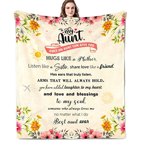 Mothers Day Aunt Gifts Throw Blanket - Aunt Gifts from Niece - Birthday Gifts for Aunt - Best Aunt Ever Gifts - Gifts for Aunts from Niece - Auntie Gifts 60x50 Inch