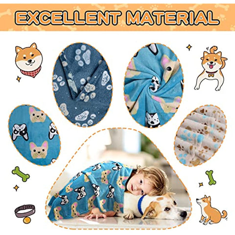1 Pack 3 Blankets for Dogs Blankets for Large Dogs Medium Dog Blanket Super Soft Fluffy Premium Fleece Pet Blanket Flannel Throw for Dog Puppy Cat Paw Blanket(41x31 inch)