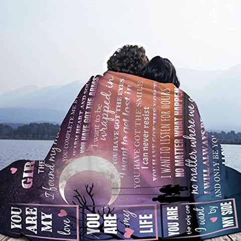 Girlfriend Blanket-I Love You Blanket to Girlfriend-Gifts for Girlfriend-Romantic Anniversary Birthday for Her Throw Blanket 60"x50"
