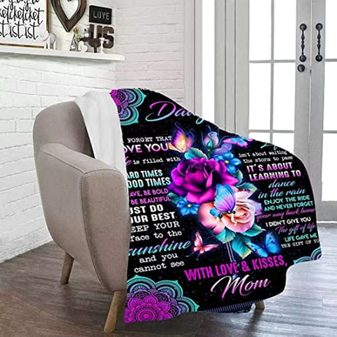Daughter Blankets from Moms Daughter Birthday Gifts My Daughter Blanket Soft Fuzzy Bed Throws Blankets Presents for Christmas Birthday Thanksgiving Day 60x80 Inch
