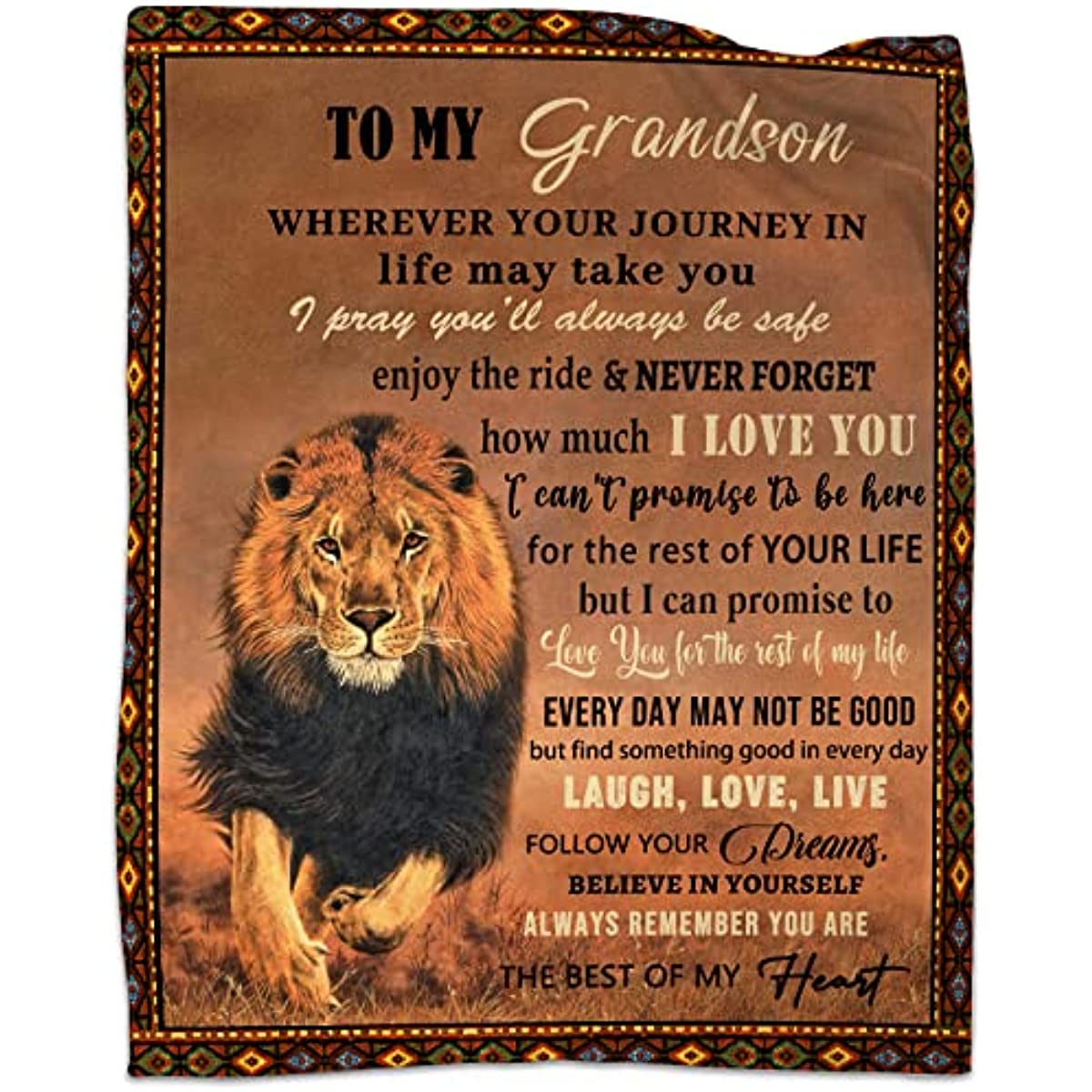 Grandson Gifts Blanket from Grandma Grandpa Birthday Gifts for Grandson Throw Blankets to Grandson from Grandparents Thanksgiving Valentines Day Graduation Gifts 50"x60"