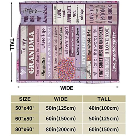 Gifts for Grandma, Grandma Blanket 50''x60'', Grandma Birthday Gifts, Christmas Grandma Gift Ideas for Grandma Soft Cozy Flannel Throw Blanket Grandma Gifts from Grandchildren