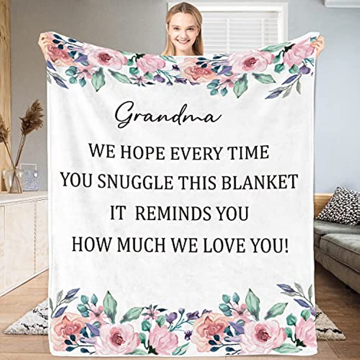 Grandma Blanket from Grandkids Mothers’ Day Grandma Gifts from Grandchildren Last Minute for Grandma Gifts for Grandma from Granddaughter Grandson Grandma Birthday Gifts