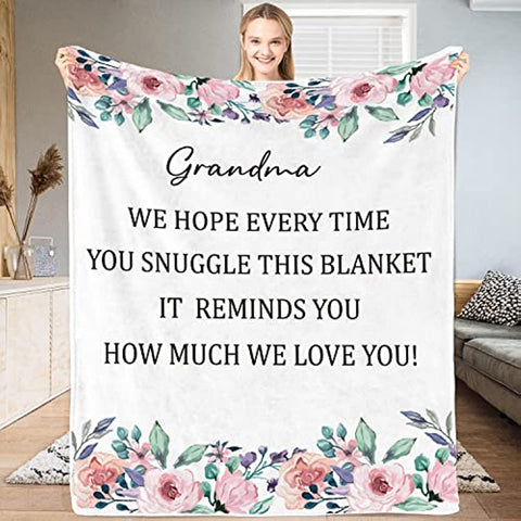 Grandma Blanket from Grandkids Mothers’ Day Grandma Gifts from Grandchildren Last Minute for Grandma Gifts for Grandma from Granddaughter Grandson Grandma Birthday Gifts