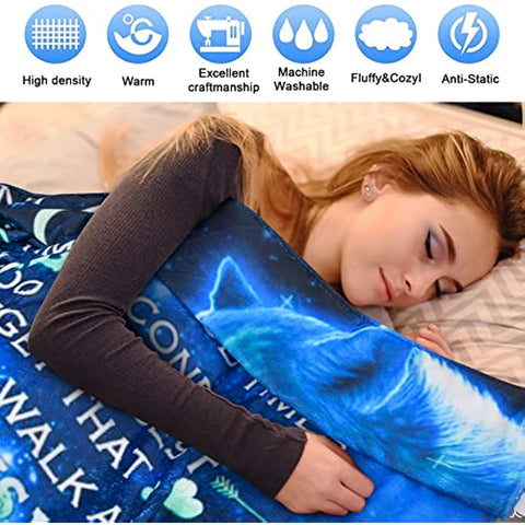 Son Gift Blanket from Mom, to My Son Blanket, Son Gifts from Mom Mother, Wolf Throws Blanket Super Soft Flannel Blanket for Graduation Valentines Day Wedding Birthday Gifts 60''x50''
