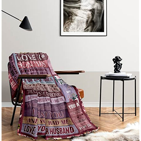 Gifts for Wife - Gift for Wife from Husband - Best Wife Gifts - Wife Birthday Gift Ideas - Mother's Day for Wife - Romantic Wedding Anniversary Blanket Gifts for Wife 50" x 60"