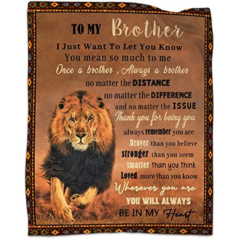 To Brother Throw Blanket Brother Gifts Birthday Christmas for Travel Sofa Couch Bed 50"x60"